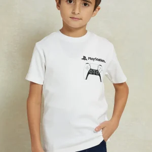 kids playstation graphic white t shirt